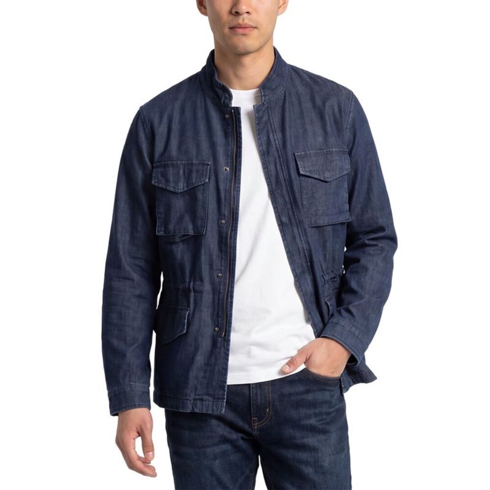 Corneliani Mens  Cc Collection Denim Utility Jacket, Blue